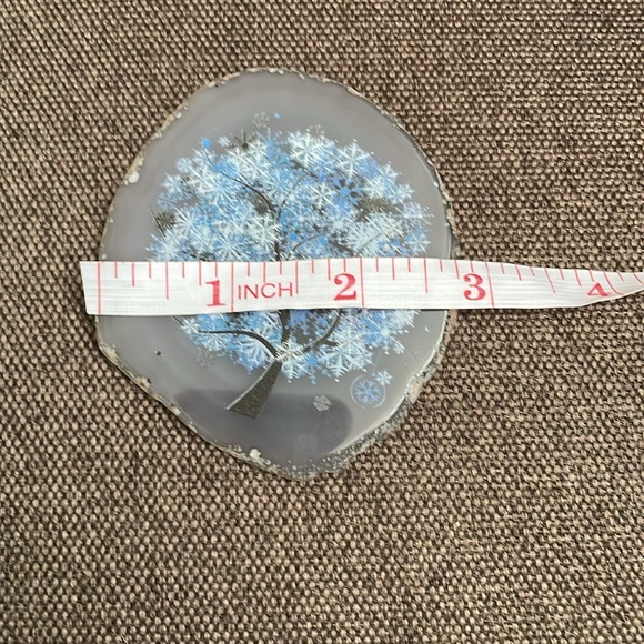 Agate Slab with Painted Tree of Life - Picture 3 of 4